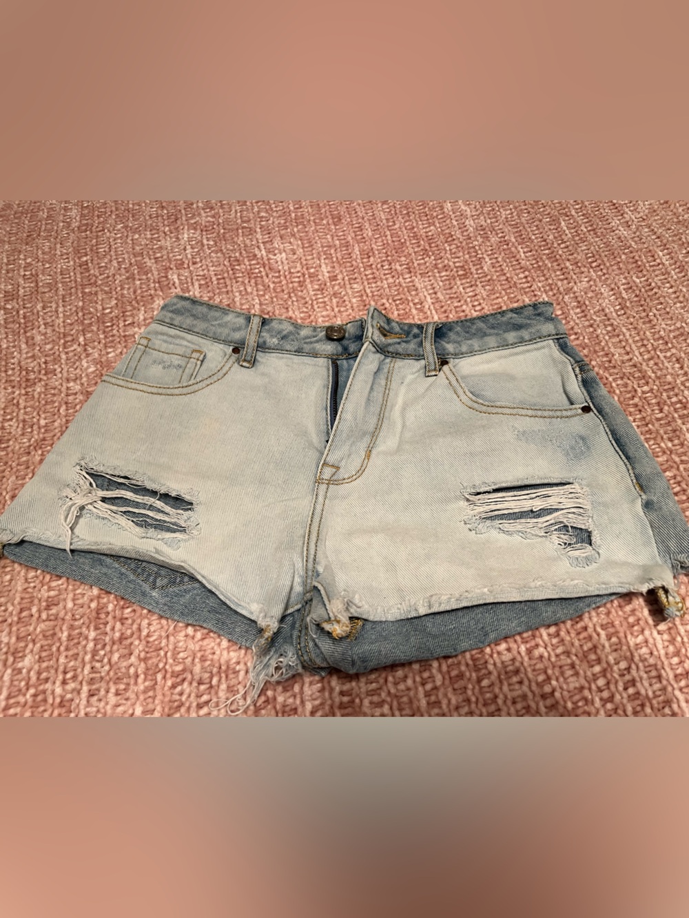PacSun Light Blue Distressed Denim Shorts